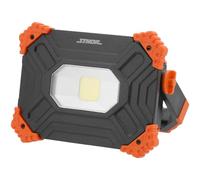 Projecteur LED à batterie 10 W COB 1000 lm avec batterie externe 4400 mAh, USB, lampe de travail portable et lumière d'urgence, IP20, modes d'éclairage variables, ABS durable et aluminium