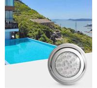 Projecteur LED Annulaire Pour Fontaine, Éclairage De Piscine En Acier Inoxydable IP68, Projecteur Subaquatique Encastrable 12 V CA Avec Boîtier, Applique Murale Subaquatique(Warm White Light,9w)