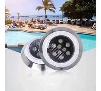 Projecteur LED Annulaire Pour Fontaine, Projecteur Subaquatique Encastrable 12 V CA Avec Boîtier, Éclairage De Piscine En Acier Inoxydable IP68, Applique Murale Subaquatique(Warm White Light,12w)