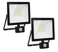 PROJECTEUR LED AVEC DÉTECTEUR DE MOUVEMENT, 30W, 2400LM IP 44 LOT DE DEUX [EEK: F]