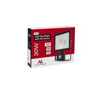 Projecteur LED avec détecteur de mouvement PIR 2400 lumens éclairage extérieur Spots Slim IP44 étanche aux éclaboussures (30W, blanc chaud 3000K)