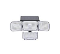 Projecteur LED avec panneau solaire et télécommande, étanche IP65, 3145 W, 6500 K, lumière froide, 430 lm, idéal pour l'extérieur, patio, jardin, etc