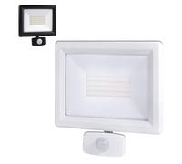 Projecteur LED Blanc 50W, 5500 lumens,IP65, 4000K Blanc-neutre, détecteur de mouvement 3 réglages, connecteur rapide, fixation orientable 3D - Tibelec