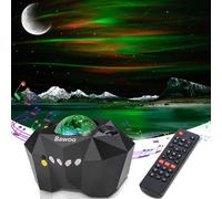 Projecteur LED ciel étoilé Aurora projecteur Bawoo LED projecteur d'étoiles Lampe veilleuse avec télécommande Bluetooth/lecteur de musique/minuterie pour fête Noël Pâques