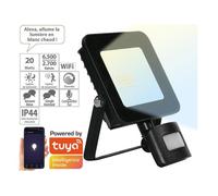 Projecteur LED connecté - Luminea - 20 W - 1600 lm - Détecteur de mouvement - IP44