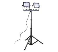 Projecteur LED de chantier filaire sur pied télescopique 2x50W, 2x4100 lumens, IP65, IK07, 4000K, garantie 3 ans - Tibelec