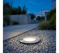 Projecteur LED encastré IP67 en acier inoxydable verre nickel rond Ø12 cm 9,2 W 426 lm étanche projecteur de sol extérieur terrasse Jardin Projecteur encastré au sol