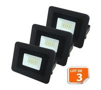 Projecteur LED - EUROBRYTE - Lot de 3 - Noir - IP65 - 6000K