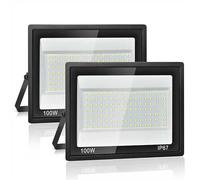 Projecteur LED Extérieur 100W,7000K Blanc Froid,10000LM Super Lumineux, IP67 Étanche, 119 LEDs, Spot Extérieur pour Jardin, Cour, Garage, Allée, Atelier, Couloir et Éclairage de Sécurité,2 Pièces