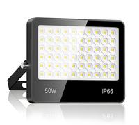 Projecteur LED Extérieur 50W - 5000LM 6500K Blanc Froid Spot LED Extérieur avec 60 LEDs Lampe, IP66 Étanche Eclairage Exterieur pour Stade, Terrasse, Rue, Garage