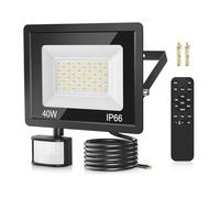 Projecteur LED Extérieur 50W 84LED avec Détecteur de Mouvement, 3000K/4000K/6500K, Télécommande, IP66 4500LM Dimmable, Minuterie pour Jardin Patio Garage