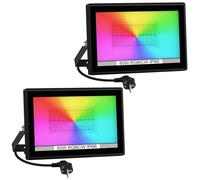 Projecteur LED Extérieur 60W, T-SUNUS Projecteur Extérieur Avec Commande Via Application Bluetooth, Minuteur, IP66 Etanche, 16 Millions Couleurs, Pour Garage Jardin Allée Terrasse