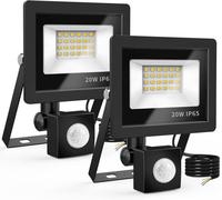 Projecteur LED Exterieur Detecteur de Mouvement 20W, 24 LED Projecteur IP65 Etanche 6500K 220v Spot (Paquet de 2)