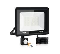 Projecteur LED Exterieur Detecteur de Mouvement 50W,Super Lumineux 5000LM 6500K Blanc froid Spot LED avec Detecteur,IP66 Etanche Eclairage Exterieur pour Jardin, Patio, Garage