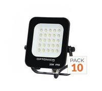 Projecteur LED Extérieur SMD 20W IP65 Noir - Pack de 10 - Blanc Chaud 2300K - 3500K