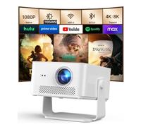Projecteur LED HY450MAX 1100 ANSI 1080p natif Android 14 Beam 8K avec Wi-FI 6 et Commande vocale pour Home cinéma et Films