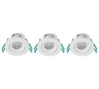 Projecteur LED Intégré 5,5W, 4000K, Dimmable, Blanc, IP65 - Pack De 3 - 90031