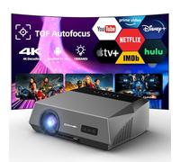 Projecteur LED intelligent 4K HDR WiFi 6 Bluetooth Google TV, 1800 ANSI Projecteur de jeu vidéo de jour 4K Ultra HD Home Cinéma Plafond avec mise au point automatique Keystone Zoom Airplay HDMI ARC
