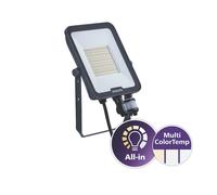 Projecteur LED intérieur et extérieur noir Philips avec détecteur IP65 6000lm