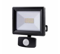 Projecteur LED Noir 20W, 1880 lumens, IP65, 4000K Blanc-neutre, détecteur de mouvement 3 réglages, connecteur rapide, fixation orientable 3D - Tibelec