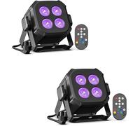 Projecteur LED Par - Lot de 2 - RGBW 4x8W - DMX512 et Télécommande - Éclairage de Scène pour DJ et Fête - 13,5cm BLU-RAY FILM