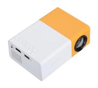 Projecteur LED Portable Haut-Parleur à Faible Bruit 100-240V 1080P Mini Projecteur Full HD Jaune Blanc pour Tablettes pour Enfants (Prise UE)