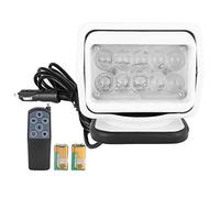Projecteur LED, projecteur de voiture télécommandé 12V 50W, projecteur de travail rotatif à 360 degrés étanche IP56, éclairage longue portée avec base magnétique pour camions, navires, excavatrices