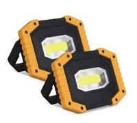 Projecteur LED Rechargeable 30W 2000 LM Lumière de Travail avec 4X Batterie 3 Modes Lanterne Portable Projecteur LED USB(2 pack)