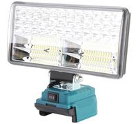 Projecteur LED Rechargeable pour 65W, 2 Modes 4500LM Lampe de Chantier Portable, IP65 Étanche Lampe de Travail avec Type C et USB pour Chantier,Garage, Camping (65W Led Lampe pour Bosch)
