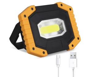 Projecteur LED Rechargeable T-SUN 30W 2000LM Projecteur LED Chantier Portable 5200mAh Lampe Chantier Batterie Lumière de Travail avec 3 Modes & USB pour Camping, Chantier, Garage, Atelier(1 pack)