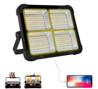 Projecteur LED Rechargeable - YNKKVRE - 100W - 10000LM - Panneau Solaire - 16500mAh