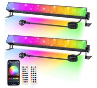 Projecteur LED RGB Exterieur 30W, 2PCS Projecteur LED Couleur avec Télécommande 2.4G et Bluetooth APP Projecteur Rgbw Ip66 Étanche Spot Led Couleur LeD RGB Barre Dimmable pour Jardin Arbre Festival