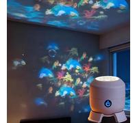 Projecteur LED rotatif à effet dynamique, Dynamic Rotating LED Projector Light, Rechargeable Rotation à 360° Lampe à projection Océan et flocon de neige, Veilleuse pour Enfants et Adultes (Ocean)
