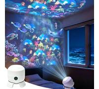 Projecteur LED rotatif dynamique | Lampe d'atmosphère rechargeable avec luminosité réglable, rotation à 360°, lampe d'ambiance portable(Ocean Edition)