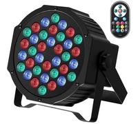Projecteur LED Scène RGB 36 LEDs - DMX 7CH Avec Télécommande - Aluminium Pour Concert DJ Fête Jardin MASQUE - MOUFLE - CHAUSSONS CH