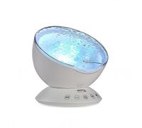 Projecteur LED sensoriel apaisant pour autisme, musique nocturne océanique relaxante, blanc