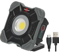 Projecteur LED SH 1000 MA rechargeable/Torche LED à batterie rechargeable (10W, 1000lm, 6500K, IP54, socle pivotant aimanté, anneau mousqueton, forme carré pour bonne prise en main, autonomie 6h)