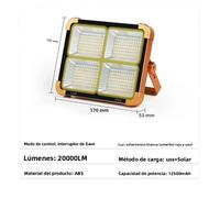 Projecteur LED solaire d'extérieur rechargeable avec réflecteur, projecteur de chantier rechargeableK55