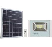 Projecteur LED Solar V-TAC 20W Blanc IP65, télécommande, minuterie VT-60W 4000K 1650lm