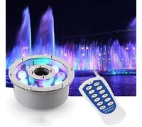 Projecteur LED sous-Marin RGB Submersible IP68 avec Télécommande 12V/24V - Acier Inoxydable 304 pour l'Éclairage Paysager de Bassin, Piscine et Jardin,3W