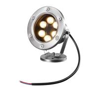 Projecteur LED submersible for piscine - Éclairage de fontaine rotatif IP68 étanche basse tension 24 V en acier inoxydable for bassin, for fête en plein air, piscine, rocher, paysage(Warm White,18W)