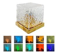 Projecteur Lumières Océan Vague, Projecteur Rotatif Lampe Vague D'eau, Projecteur de Lumière LED 3D Dynamique Rotatif Ondulation de L'eau Veilleuse, Projecteur de Lampe de Table en(16 couleurs)