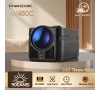 Projecteur Magcubic à ultra courte focale 900 ANSI avec correction automatique de l'offset, 1080P 8K HD, mise au point automatique, WiFi6, BT5.4, Allwinner H726, commande vocale HY450C HY450C