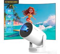Projecteur Magcubic HY300 Pro+ 8K Wifi6 290ANSI Android 14 Double WIFI Allwinner H726 BT5.4 1280x720P Cinéma Domestique Extérieur Portable HY300Pro NewWhite