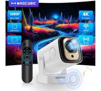 Projecteur Magcubic Hy310 Android 11 4K Natif 1080P Mise au Point Automatique Luminosité Native 330 Ansi Double Wi-Fi BT5.4 Air Mouse Commande Vocale pour Films à Domicile et en Extérieur HY310 White