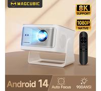 Projecteur Magcubic HY350Max 900 ANSI Lumens, Résolution Native 1080P, Mise au Point Automatique, Contrôle Vocal Android 14, WiFi 6 8K, Bluetooth 5.4, Cinéma Domestique Portable HY350MAX