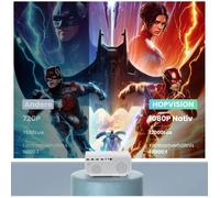 Projecteur Mini 4K/1080P Natif - 23 000 Lux - WiFi/Bluetooth - Smartphone - Portable - Home Cinéma