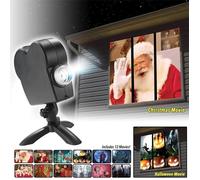 Projecteur Mobile - Non spécifié - 12 films - Noël et Halloween - Décorations de fenêtres - Couleur noire
