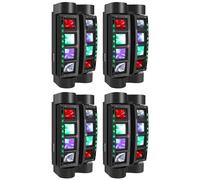 Projecteur Moving Head RGBW 8 Faisceaux, Lumière de Scène LED DJ avec 25 Effets Lumineux, DMX512 et Activation Sonore, Pan 180°, 7/15CH Beam Light pour Fête, Club et Mariage 4pcs