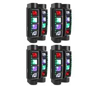 Projecteur Moving Head Rgbw à 8 Faisceaux, éclairage De Scène Disco Dj Dmx512 Et Activation Sonore Avec 2 Effets Pixel, Rotation Pan 150° Et Tilt 60°, Lumière Beam 7/15ch, Pour Fête Mariage Club 4pcs